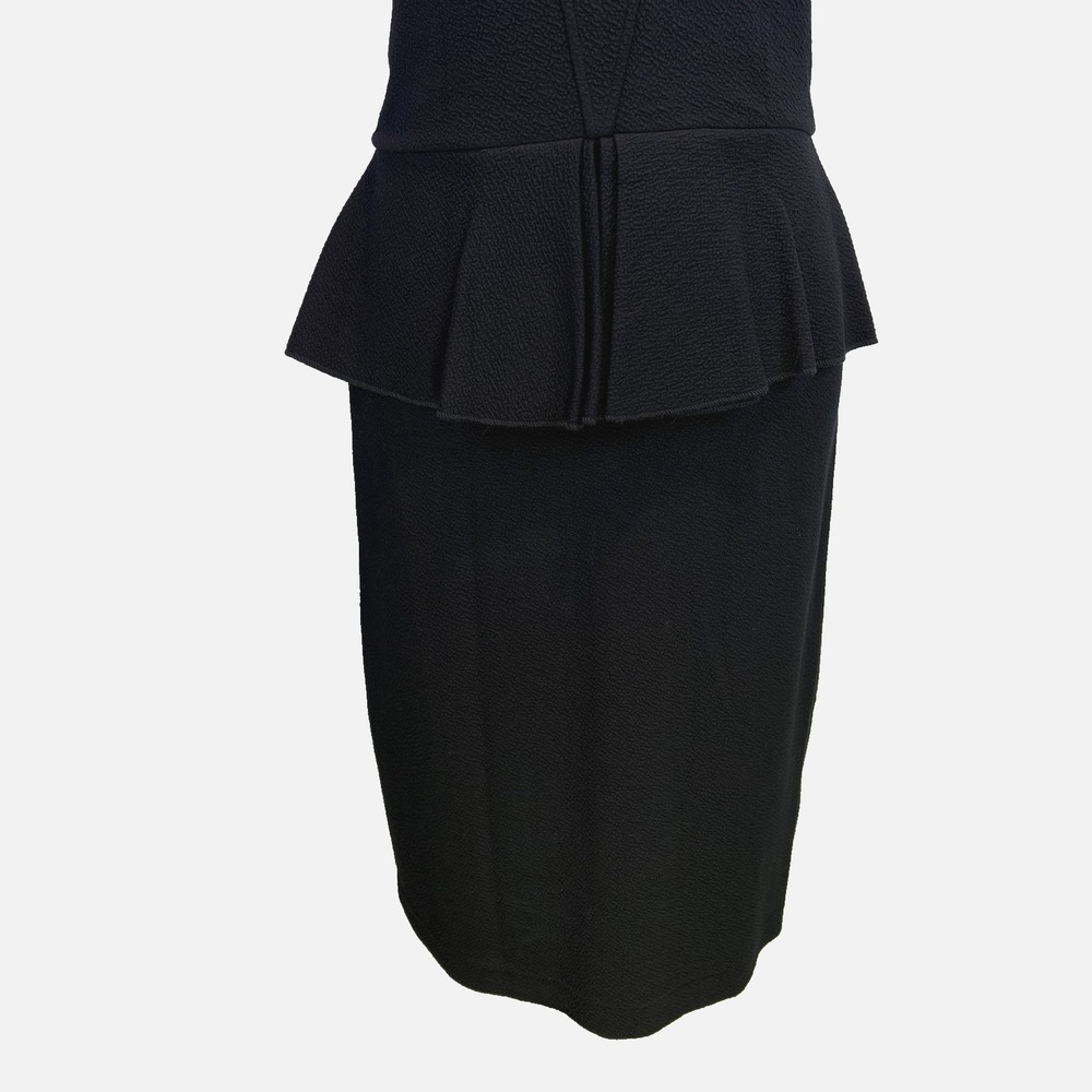 Ganni Miss Marple Peplum Dress Size Medium Black Capsule Staple Classic‎ Classy - Picture 3 of 13